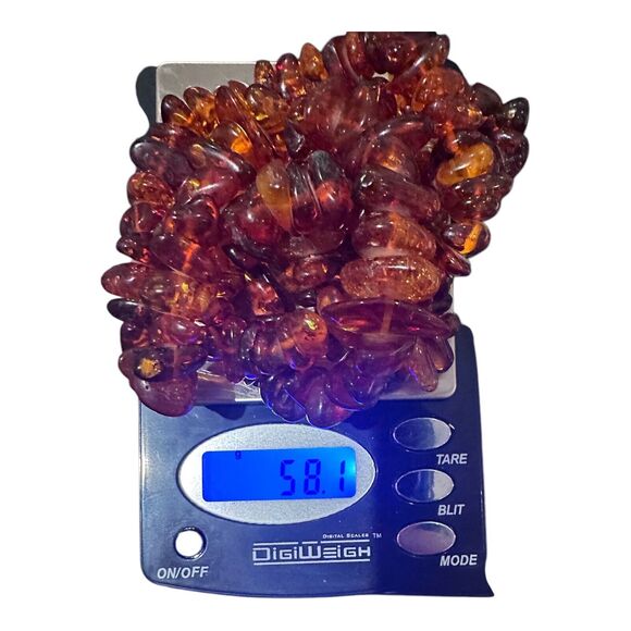 VNTG Real Cognac Baltic Amber  Necklace Hand Strung Continuous Inclusions 58.1 G - Picture 4 of 5